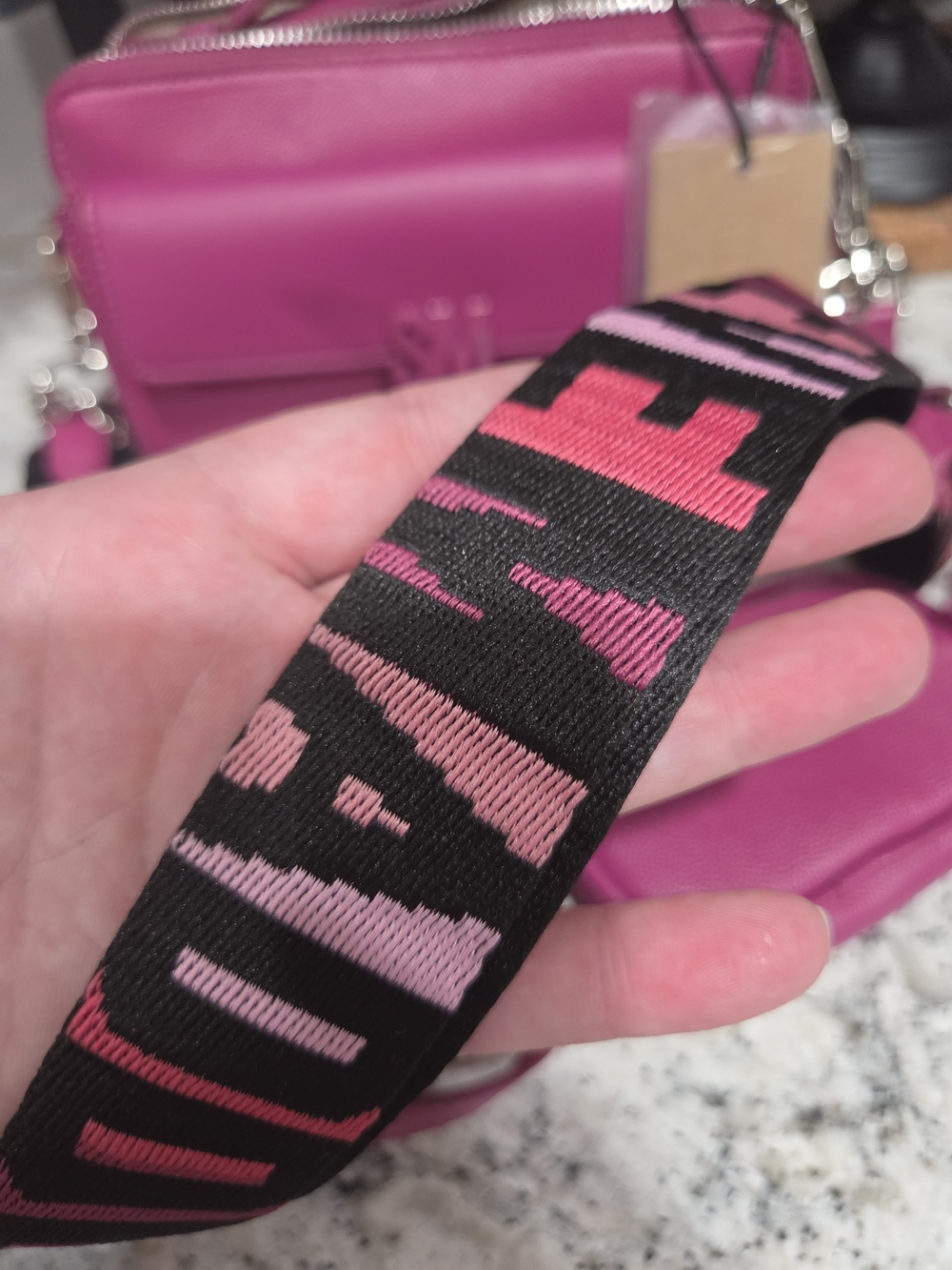 Steve Madden Hot Pink Crossbody Bag with Detachable Logo Strap - Picture 6 of 10